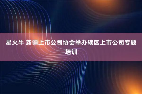 星火牛 新疆上市公司协会举办辖区上市公司专题培训