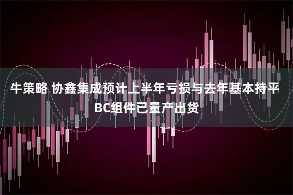 牛策略 协鑫集成预计上半年亏损与去年基本持平 BC组件已量产出货
